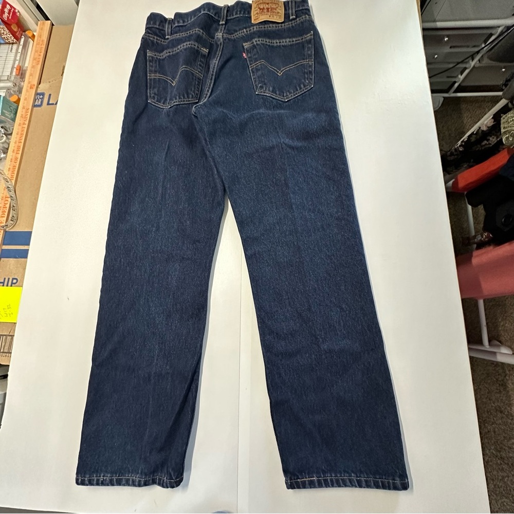 Levi’s men’s 36/30 505 denim jeans dark wash with front zip straight leg - Picture 5 of 10